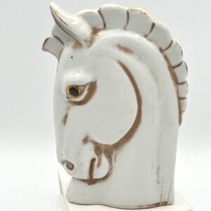Vtg Horse Head Wall Pocket Vase Japan PAT. NO. 64211 Hand Painted Porcelain